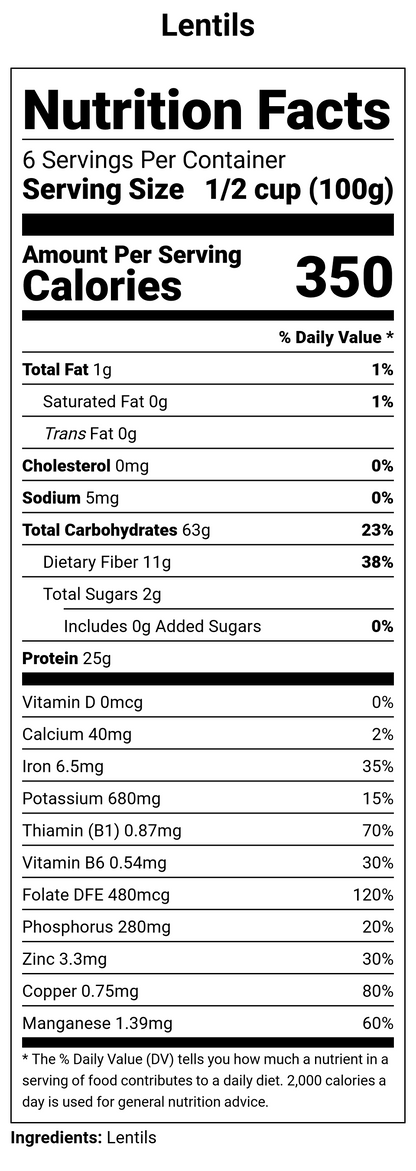 Whole Lentils – Clean, Unprocessed, Naturally Protein-Rich